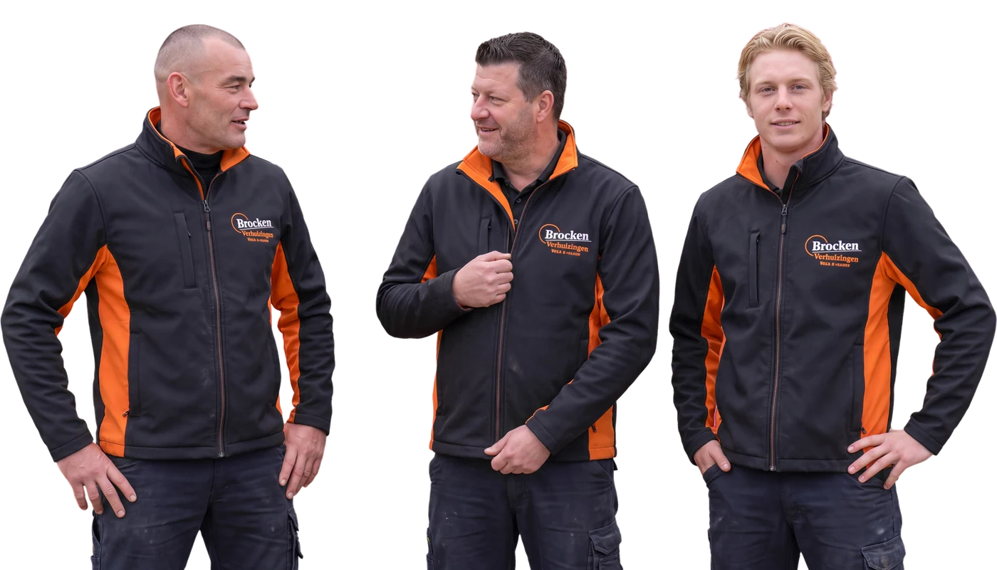Drie verhuizers van Brocken Verhuizingen